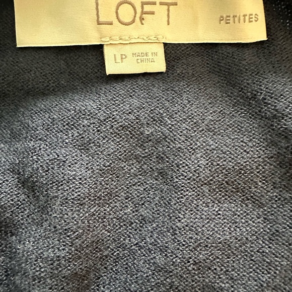 Navy Blue Lace Front Cardigan Sweater by Loft Size Petite Large - Picture 3 of 5